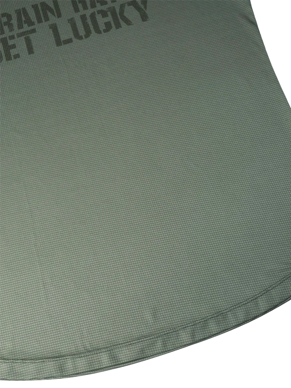 T-SHIRT TECHNIQUE HOMME - TRAIIN HARD, GET LUCKY (GREEN)