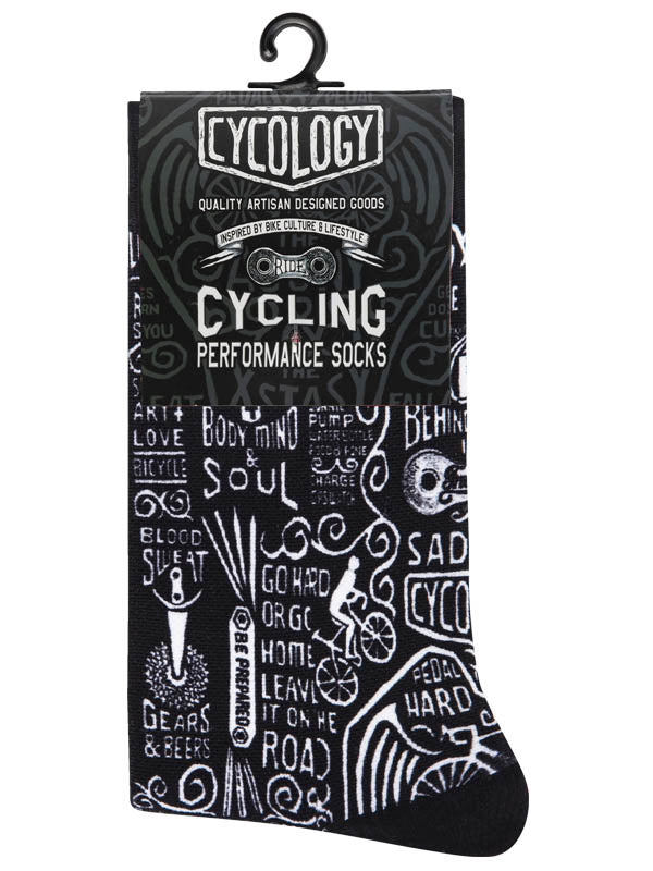 Wisdom Black Cycling Socks | Cycology EU