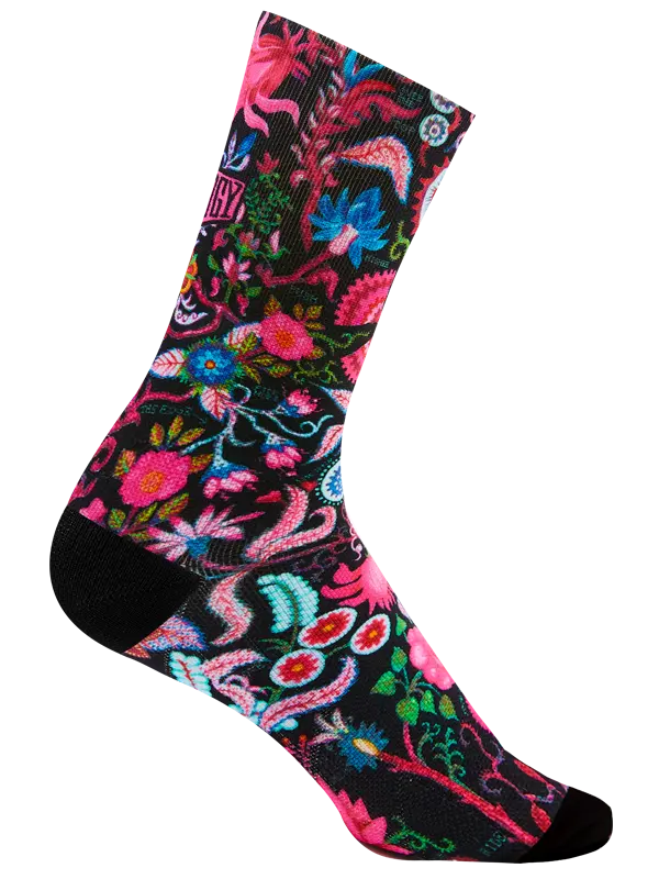 CHAUSSETTES DE VÉLO - SECRET GARDEN BLACK