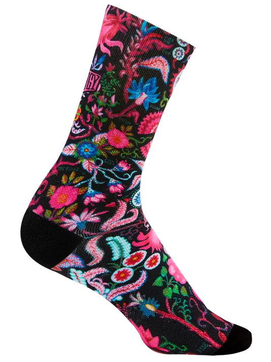 CHAUSSETTES DE VÉLO - SECRET GARDEN BLACK