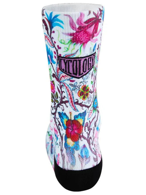 CHAUSSETTES DE VÉLO - SECRET GARDEN WHITE