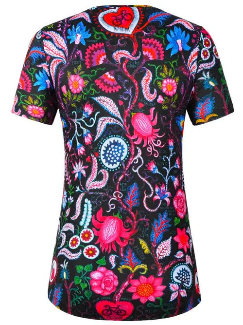 T-SHIRT TECHNIQUE FEMME - SECRET GARDEN BLACK