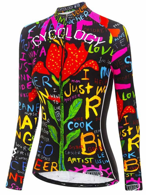 See Me (Black) Women's Long Sleeve Jersey - Cycology Clothing Europe